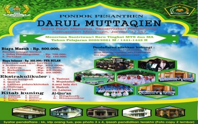 Syarat Pendaftaran Santri Pondok Pesantren/MTs Darul Muttaqien